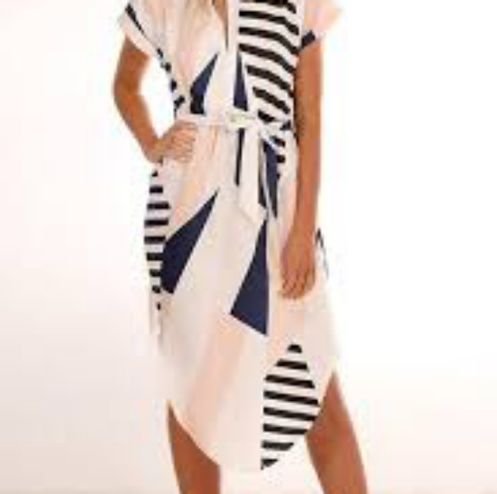 Multi color knee high printed dress